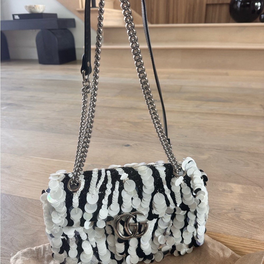 Gucci Black and White Sequin Mini Bag